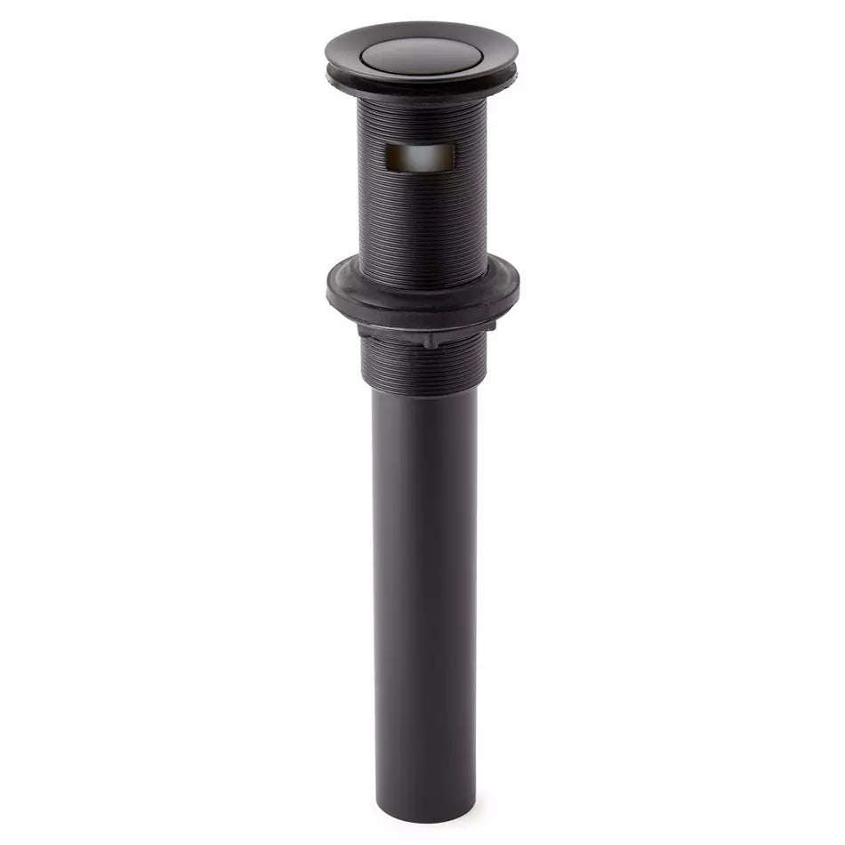 Plastic Push Button Pop-Up Drain Stopper - Matte Black