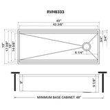 45 - inch Workstation Two - Tiered Ledge Kitchen Sink Undermount 16 Gauge Stainless Steel - BUILDMYPLACE