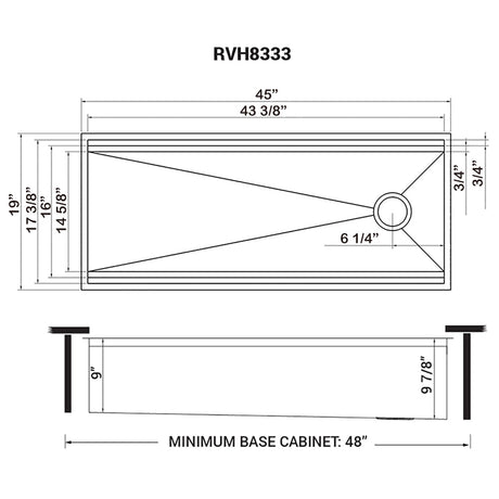 45 - inch Workstation Two - Tiered Ledge Kitchen Sink Undermount 16 Gauge Stainless Steel - BUILDMYPLACE