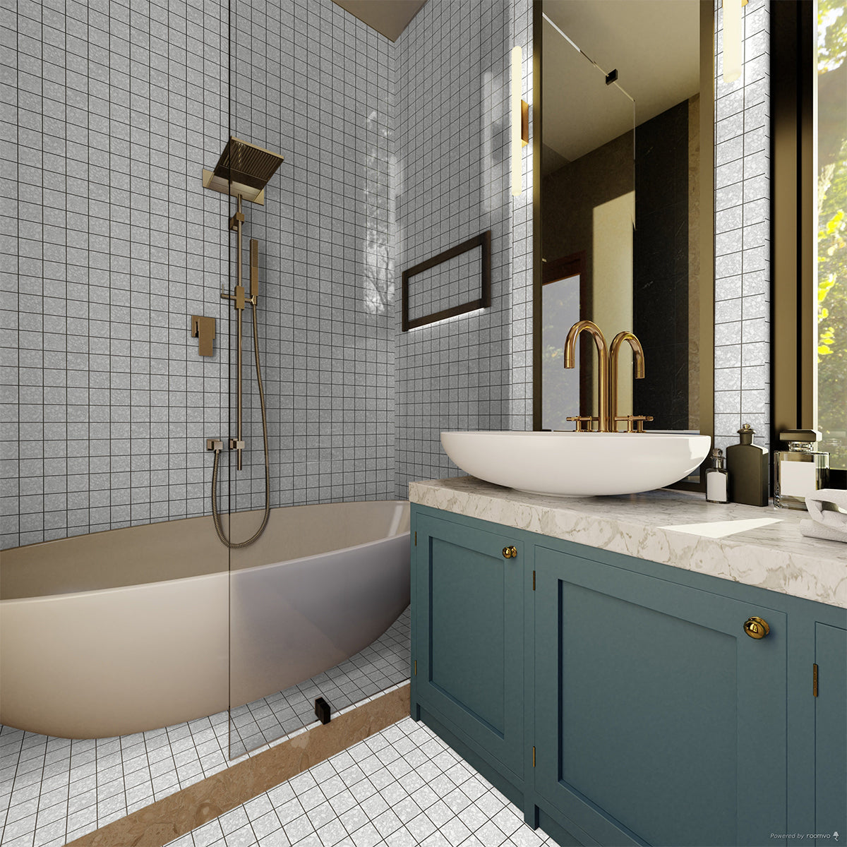 2 X 2 In Station Pearl Matte Color Body Porcelain Mosaic