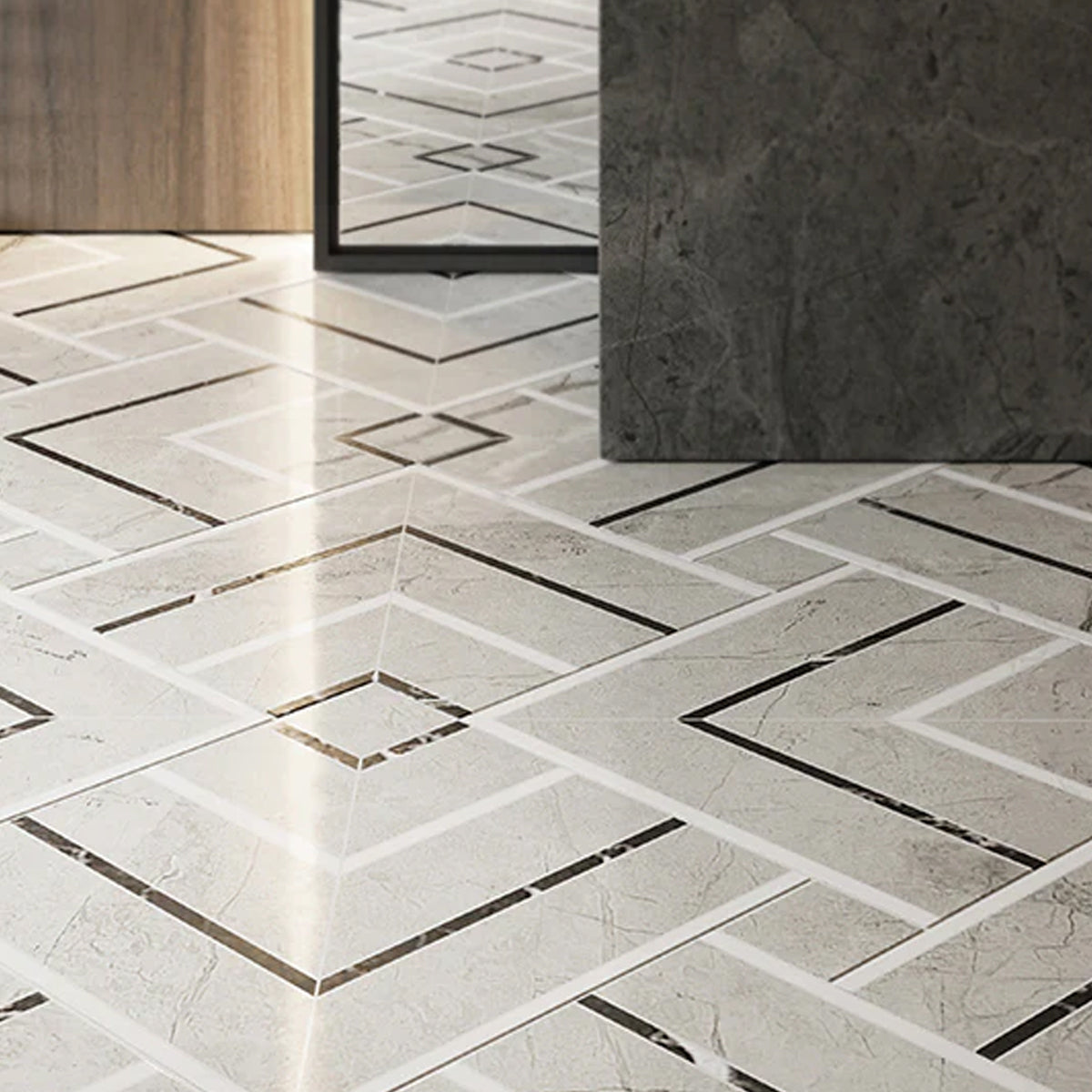 Picco La Marca Statuario Nuovo Honed Glazed Porcelain Mosaic