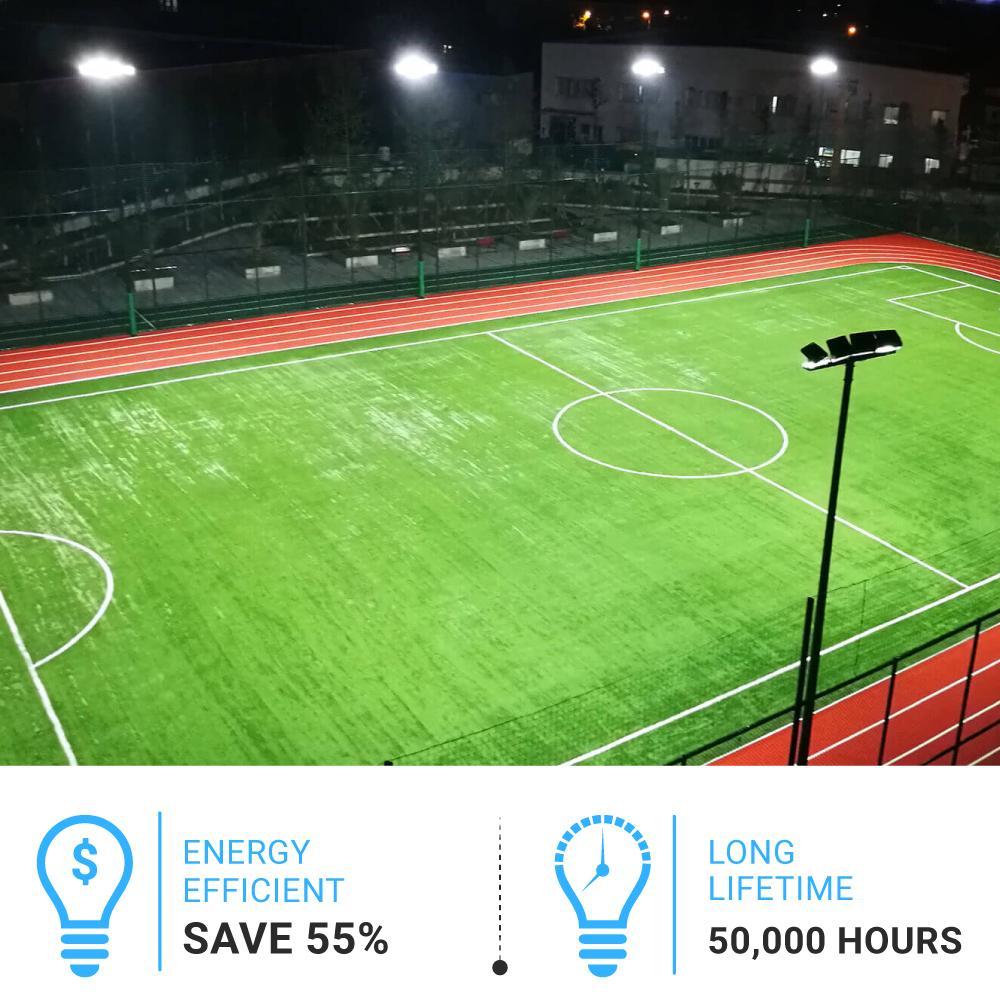 450W LED High Output Flood Light With Photocell, 5700K, AC277 - 480V High Voltage, Dusk to Dawn Security Light, IP65, Bronze, With 20KV Surge Protector, For Garden Yard Parking Lot Stadium Arena Lighting Fixture - BUILDMYPLACE