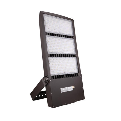 450W LED High Output Flood Light With Photocell, 5700K, AC277 - 480V High Voltage, Dusk to Dawn Security Light, IP65, Bronze, With 20KV Surge Protector, For Garden Yard Parking Lot Stadium Arena Lighting Fixture - BUILDMYPLACE