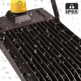 450W LED High Output Flood Light With Photocell, 5700K, AC277 - 480V High Voltage, Dusk to Dawn Security Light, IP65, Bronze, With 20KV Surge Protector, For Garden Yard Parking Lot Stadium Arena Lighting Fixture - BUILDMYPLACE