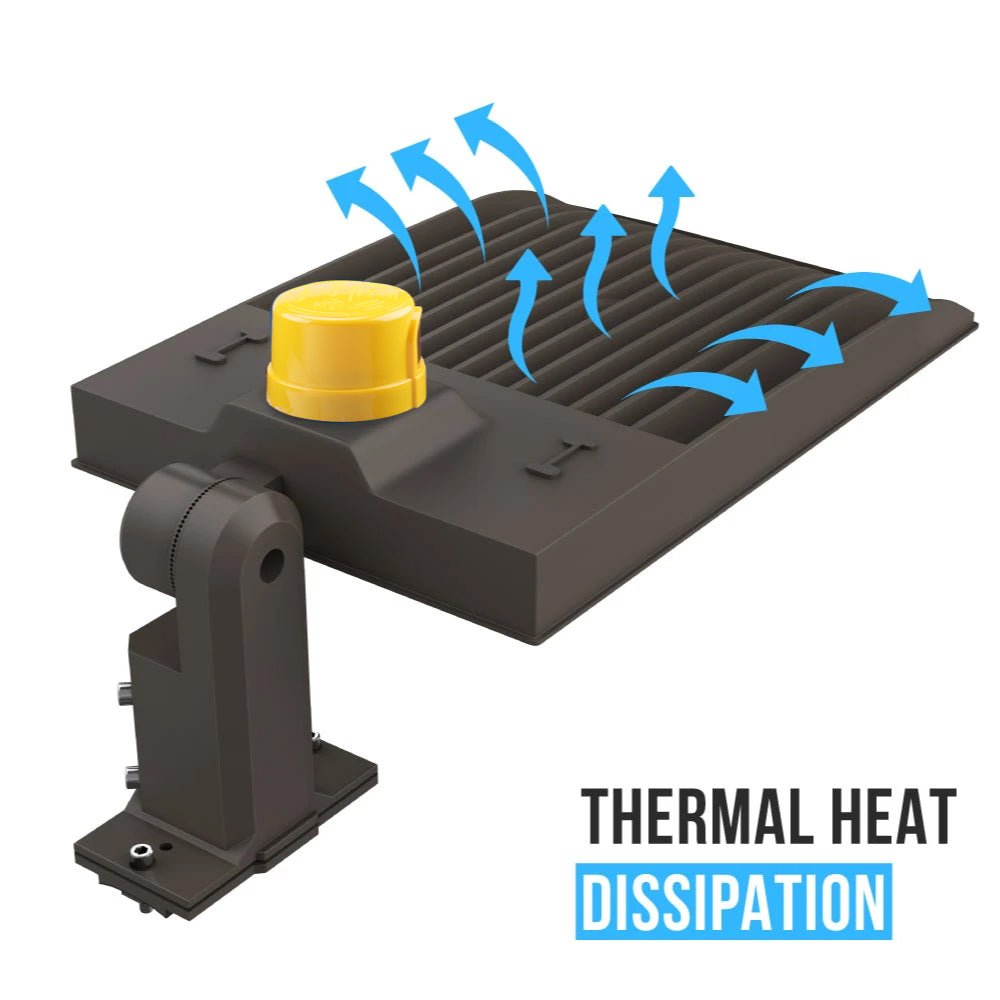 450W LED Pole Light with Dusk to Dawn Photocell, 5700K, High Voltage AC277 - 480V, Universal Mount Bronze, With 20KV Surge Protector, IP65 Waterproof, LED Parking Lot Lights - Outdoor Commercial Area Street Lighting, Gen14 - BUILDMYPLACE