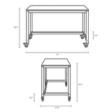 47L x 23.5W x 29.5H Inch - Vivify Computer Office Desk with 360 Swivel Casters - BUILDMYPLACE