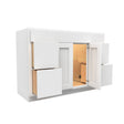 48 Inch Wide Double Door & Drawer Sink Base Vanity Cabinet - Luxor White Shaker - Ready To Assemble, 48"W x 34.5"H x 21"D - BUILDMYPLACE