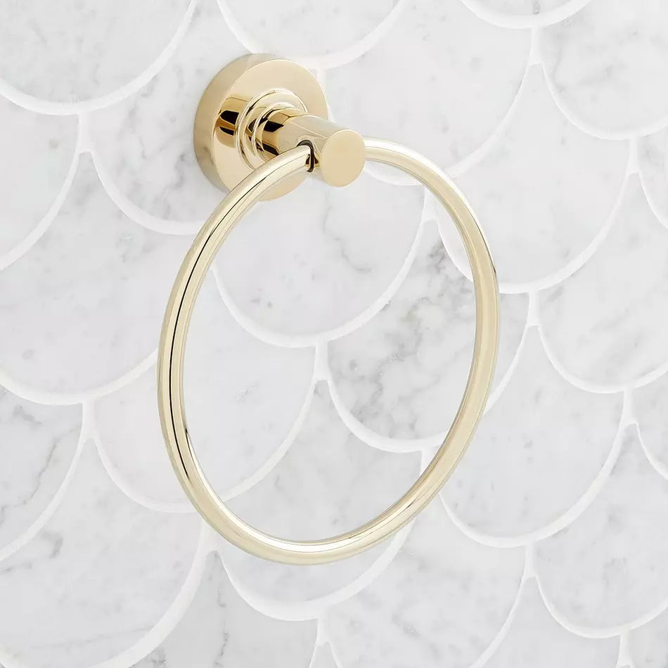 Signature Hardware - Lexia Towel Ring Polished Brass