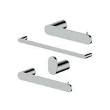 ZLINE Crystal Bay Bathroom Accessories Package with Towel Rail, Hook, Ring and Toilet Paper Holder in Chrome (4BP-CBYACC-CH)