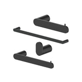 ZLINE Crystal Bay Bathroom Accessories Package with Towel Rail, Hook, Ring and Toilet Paper Holder in Matte Black