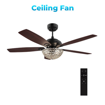 Huntley Black/Rosewood 5 Blade Smart Ceiling Fan with Works with Light & Remote Control