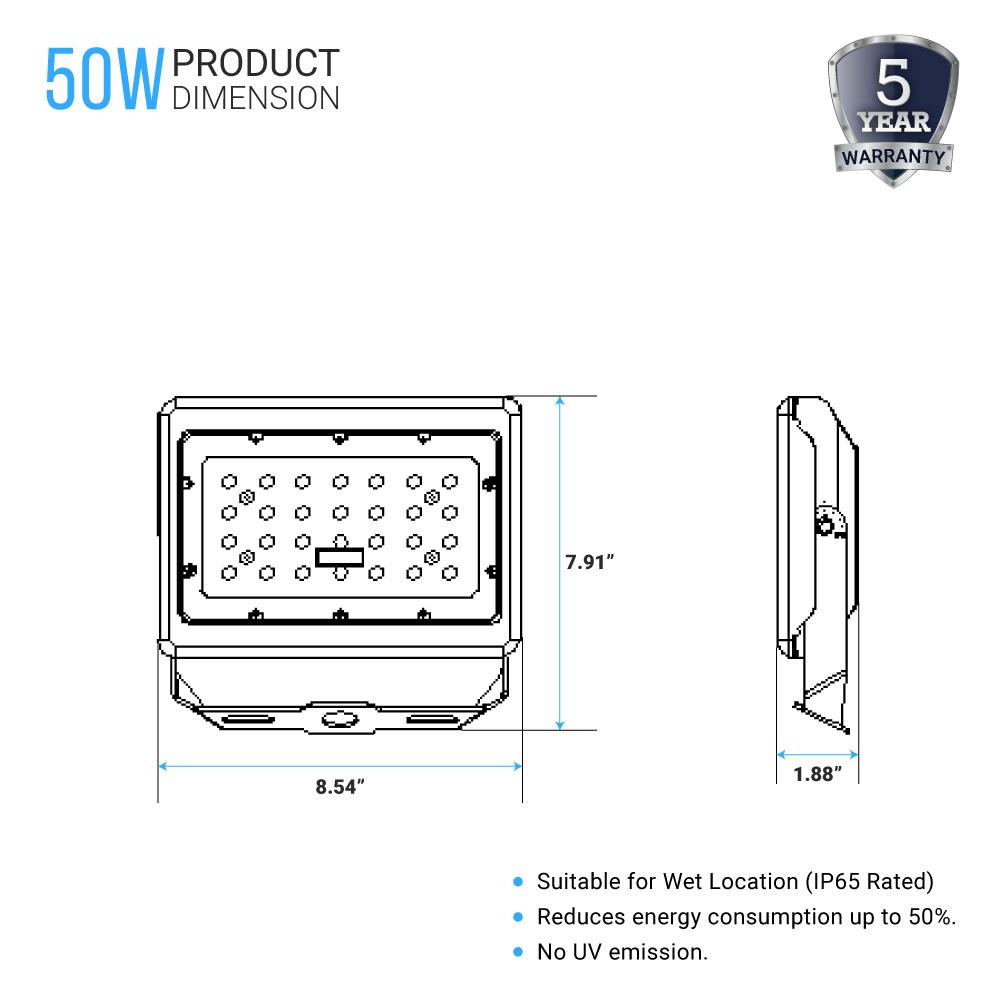 led-flood-light-50-watt-5700k-black-finish