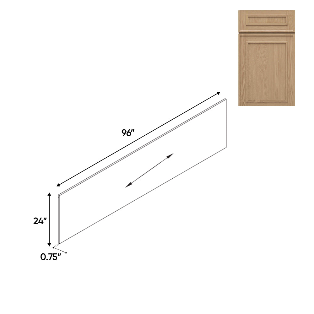 RTA - Elegant Shaker Oak - Shelf Board - 24"W x 96"H x 0.75"D