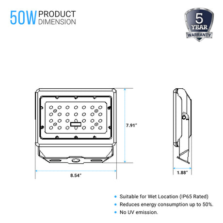 led-flood-light-50-watt-5700k-black-finish