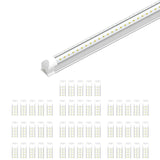 4ft Integrated 30W LED Tube Light Fixture - 3900Lm - 6500k Clear Cover - Double Side V - Shape - Plug and Play - BUILDMYPLACE