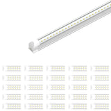 4ft Integrated 30W LED Tube Light Fixture - 3900Lm - 6500k Clear Cover - Double Side V - Shape - Plug and Play - BUILDMYPLACE