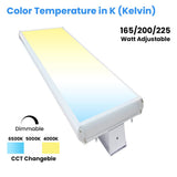 4FT Linear LED High Bay Light 165W/200W/225W Wattage Adjustable, 4000k/5000K/6500K CCT Changeable, Dip Switch, 0 - 10V Dim, 120 - 277V Input Voltage, ETL, DLC 5.1 Listed - BUILDMYPLACE