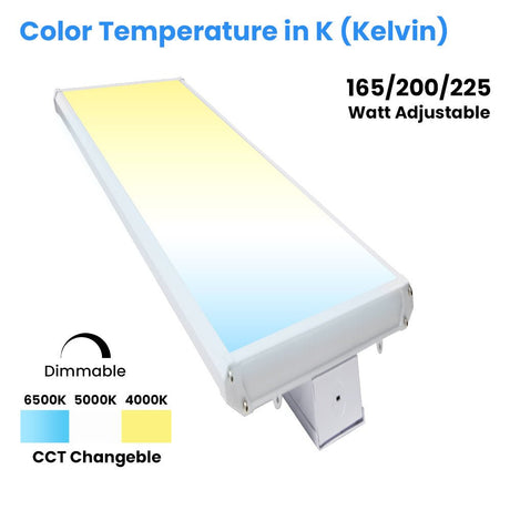 4FT Linear LED High Bay Light 165W/200W/225W Wattage Adjustable, 4000k/5000K/6500K CCT Changeable, Dip Switch, 0 - 10V Dim, 120 - 277V Input Voltage, ETL, DLC 5.1 Listed - BUILDMYPLACE