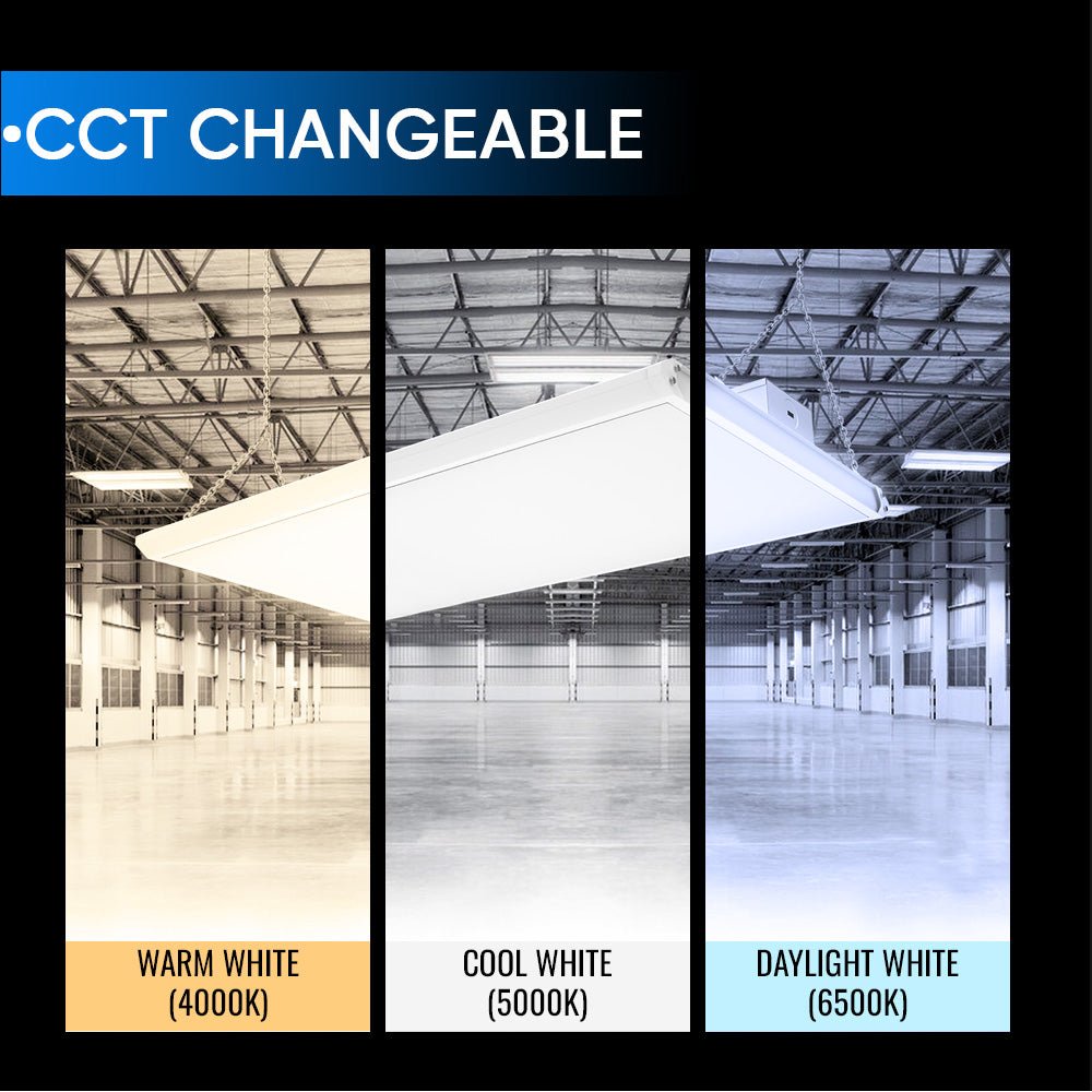 4FT Linear LED High Bay Light 165W/200W/225W Wattage Adjustable, 4000k/5000K/6500K CCT Changeable, Dip Switch, 0 - 10V Dim, 120 - 277V Input Voltage, ETL, DLC 5.1 Listed - BUILDMYPLACE