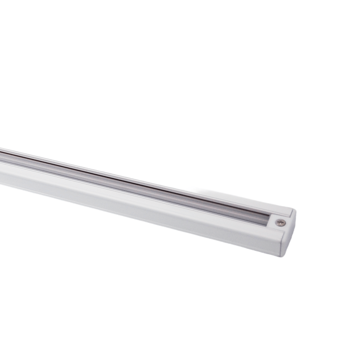 4FT Track Lighting ,Single Circuit 3 - Wire System with End Cap, White Finish with 2438mm Track - BUILDMYPLACE