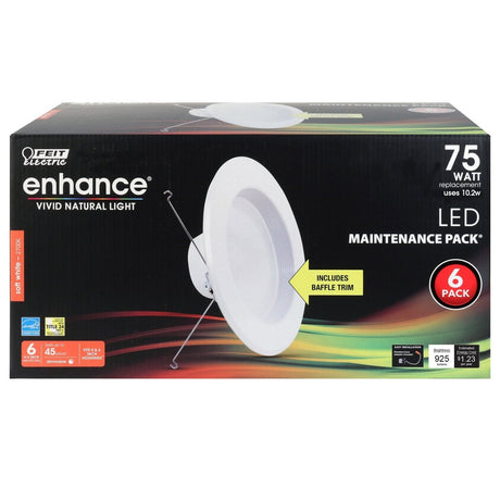 5 - 6 Inch Dimmable Recessed LED Downlight, 10.2 Watts, Standard Base Adapter, 925 lumens - BUILDMYPLACE