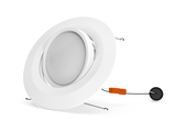 5 in. and 6 in. White LED Recessed Ceiling Light Fixture Trim with Adjustable Eyeball, 15W, 1060LM, Dimmable, Energy Star & ETL Listed - BUILDMYPLACE