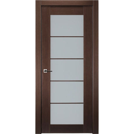 5 Lite French Interior Door in Wenge Finish - BUILDMYPLACE