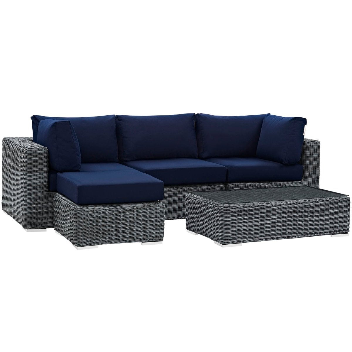 5 Piece Summon Outdoor Patio Sectional Set - BUILDMYPLACE