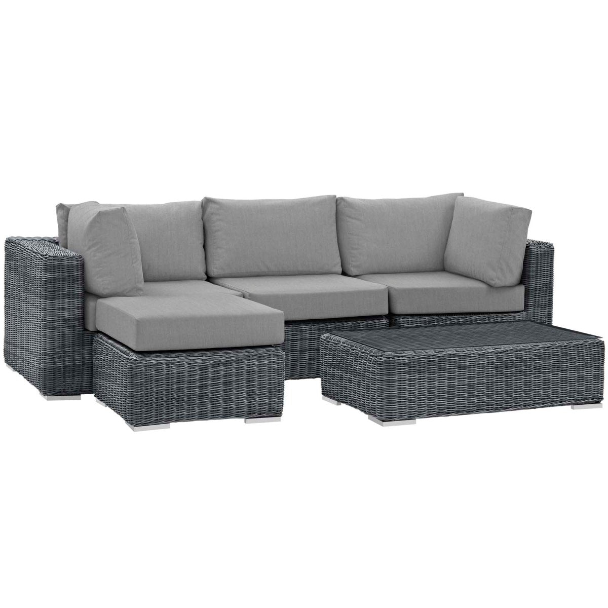 5 Piece Summon Outdoor Patio Sectional Set - BUILDMYPLACE