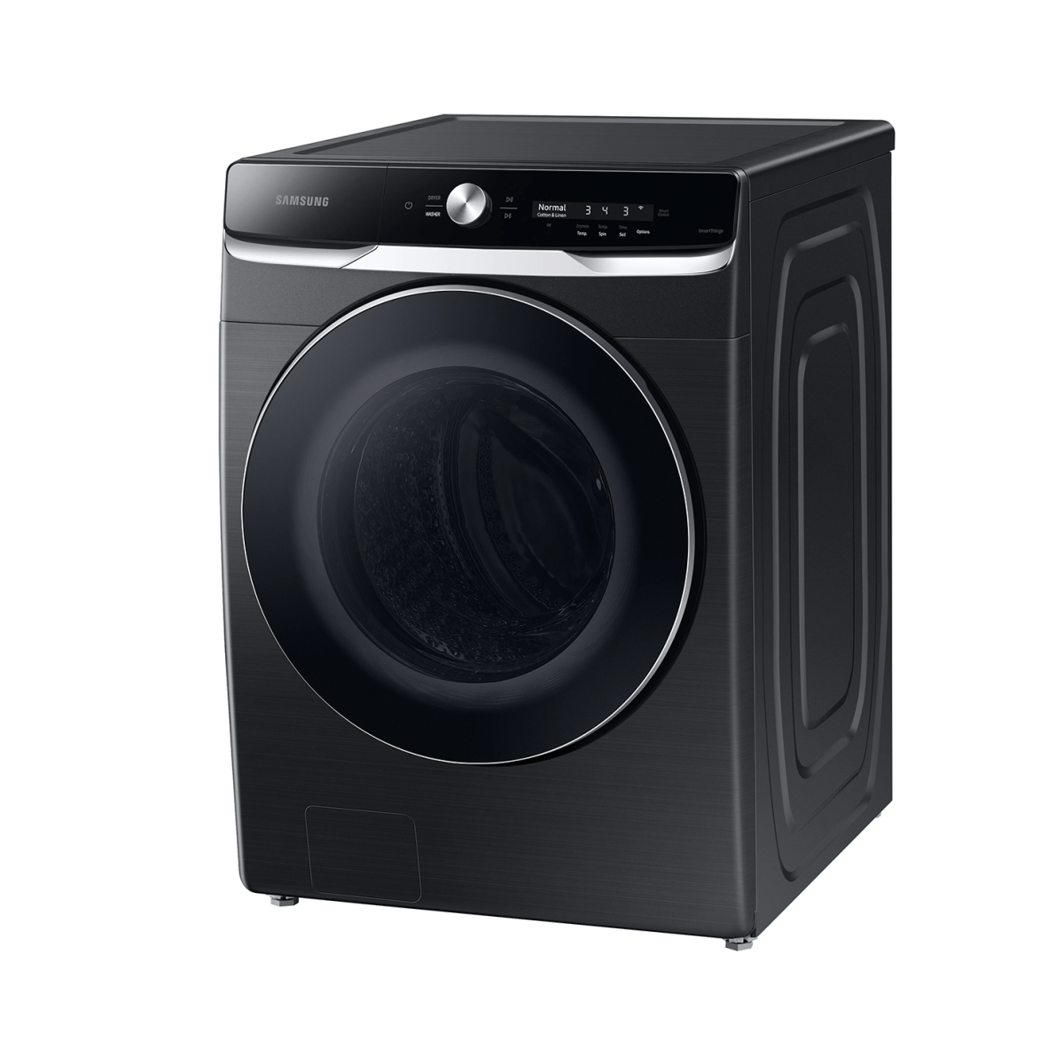 5.0 cu. ft. Extra - Large Capacity Smart Dial Front Load Washer with OptiWash in Brushed Black - BUILDMYPLACE