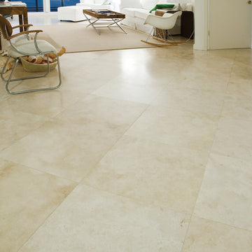 24 X 24 In Ivory Filled & Honed Travertine