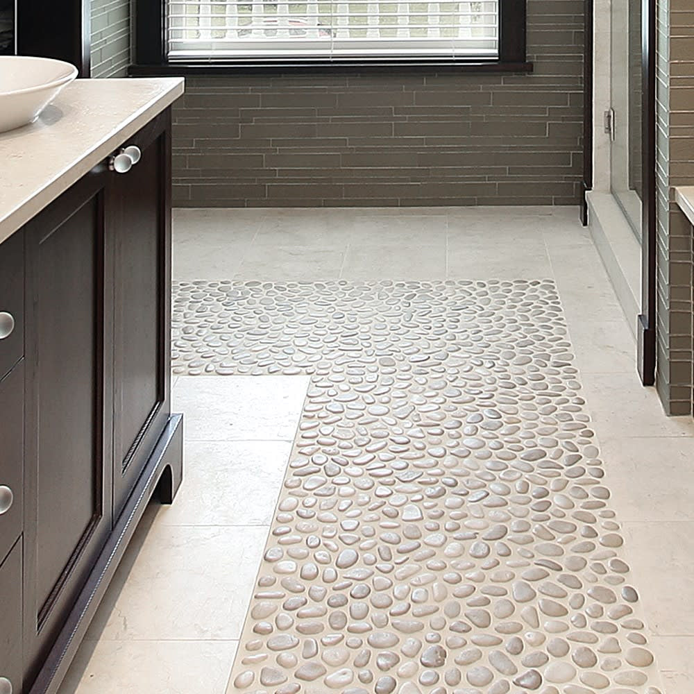 Zen Fiji Cream Flat Pebble Polished Mosaic