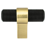 Radial Reign Matte Black Bar and Modern Brushed Gold Post Knob