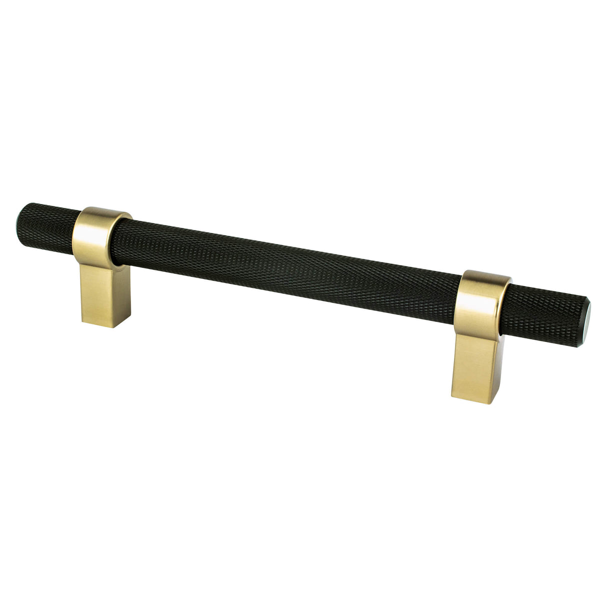 Radial Reign 128mm CC Matte Black Bar and Modern Brushed Gold Posts Pull