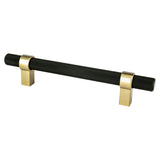 Radial Reign 128mm CC Matte Black Bar and Modern Brushed Gold Posts Pull