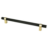 Radial Reign 224mm CC Matte Black Bar and Modern Brushed Gold Posts Pull