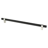 Radial Reign 12 inch CC Matte Black Bar and Brushed Nickel Posts Appliance Pull