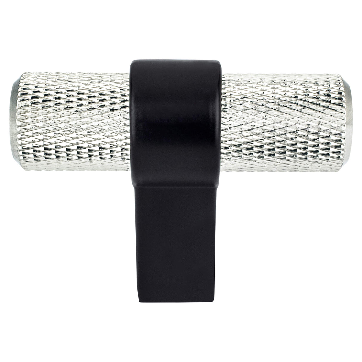 Radial Reign Brushed Nickel Bar and Matte Black Post Knob