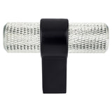 Radial Reign Brushed Nickel Bar and Matte Black Post Knob
