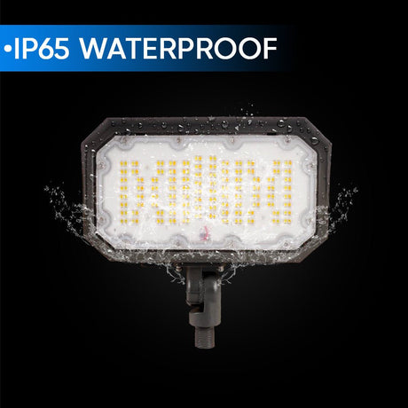 50W/40W/30W LED Flood Light Outdoor 4000K/5000K/5700K CCT Changeable, Knuckle Mount, UL & DLC 5.1 Premium, Bronze, IP65, For Gardens, Court, Lawn, Patio as well as LED Security Light - BUILDMYPLACE