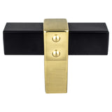 Rivet Rebel Matte Black Bar and Modern Brushed Gold Post Knob