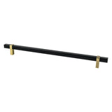 Rivet Rebel 18 inch CCMatte Black Bar and Modern Brushed Gold Posts Appliance Pull