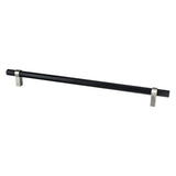 Radial Reign 18 inch CC Matte Black Bar and Brushed Nickel Posts Appliance Pull