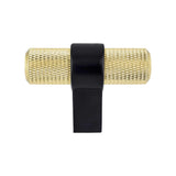 Radial Reign Modern Brushed Gold Bar and Matte Black Post Knob