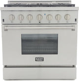 KUCHT Professional 36 in. 5.2 cu. ft. Dual Fuel Range for Natural Gas with Sealed Burners and Convection Oven in Stainless Steel with Classic Silver Knobs