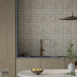 Basketweave Allure Crema Honed Marble Mosaic