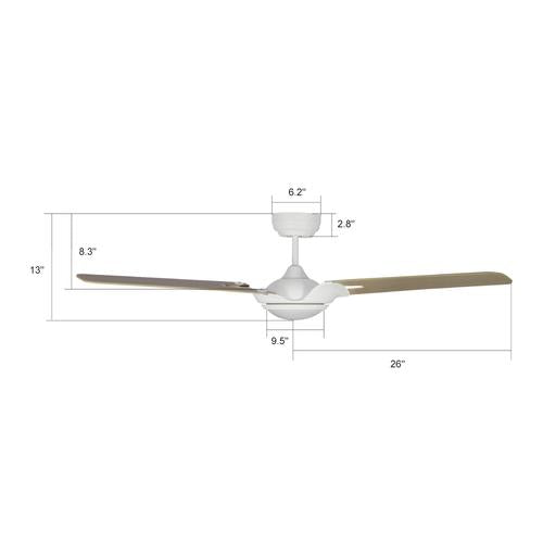 Innovator White/Modern Wood Pattern/Wood 3 Blade Smart Ceiling Fan with Dimmable LED Light Kit Works with Remote Control, Wi-Fi apps and Voice control via Google Assistant/Alexa/Siri