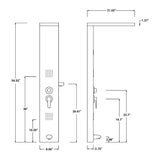 53 in. 2 - Jet Stainless Steel Shower Panel System With Fixed Rainfall & Waterfall Shower Head, Handheld Shower,Tub Spout, Self - Cleaning & Jet Massage Feature - BUILDMYPLACE