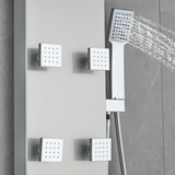 53 in. 6 - Jet Stainless Steel Shower Panel System w/ Fixed Rainfall & Waterfall Shower Head, Tub Spout & Handheld, Jet Massage Feature - BUILDMYPLACE