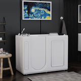 53 in. Acrylic Walk in Bathtub for Disabled Person, - Left Side Door - BUILDMYPLACE